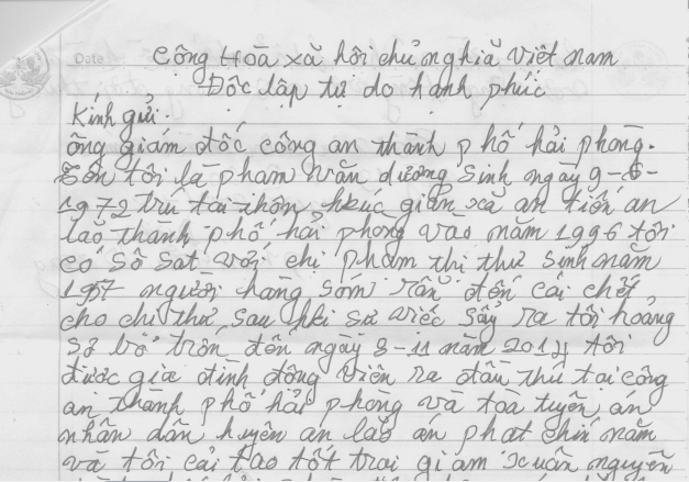 Người dân gửi thư cảm ơn về việc Công an huyện An Lão giúp đỡ cấp lại hộ khẩu